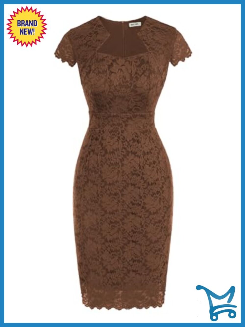 Cap Sleeve Lace Sheath Cocktail Dress Knee Length Semi Formal